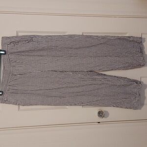 Old Navy High Waisted Striped Linen Blend Wide Leg Pants